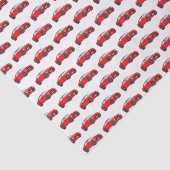 Racing Cars Race Retro Roter Geburtstag Kinder Seidenpapier (Detail)