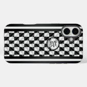 Racing Checkered Black White Sport Logo Case-Mate iPhone Hülle (Rückseite (Horizontal))