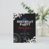 Racing Checkered Flag Einladung (Stehend Vorderseite)