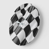 Racing Checkered Flag Finish LIne Große Wanduhr (Winkel)