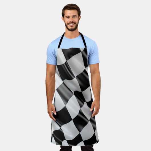 Racing Checkered Flag Oval Track oder Drag Race Schürze (Getragen)