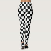 Racing Checkered Flag Schwarz-weißes Schachbrett M Leggings (Rückseite)