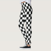 Racing Checkered Flag Schwarz-weißes Schachbrett M Leggings (Links)