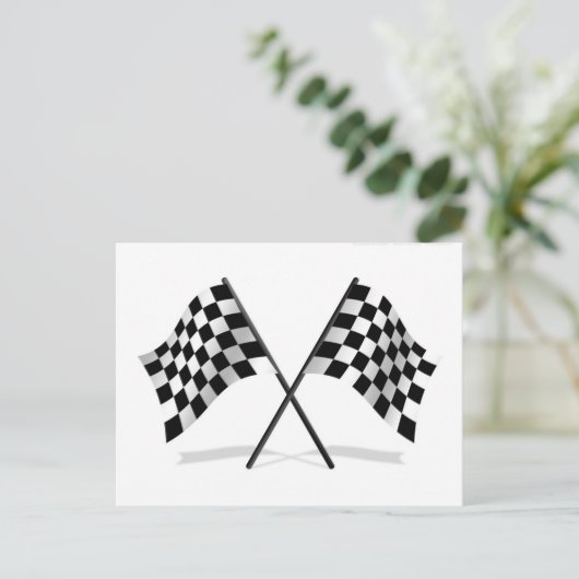 Racing Checkered Flags Postkarte (Stehend Vorderseite)