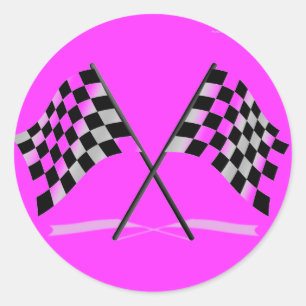 Racing Checkered Flags Runder Aufkleber
