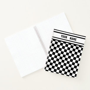 Racing Checkered Sieger Flag Schwarz-Weiß Notizblock