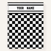 Racing Checkered Sieger Flag Schwarz-Weiß Notizblock (Vorderseite)