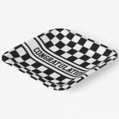 Racing Checkered Sieger Flag Schwarz-Weiß Pappteller (Gewinkelt)
