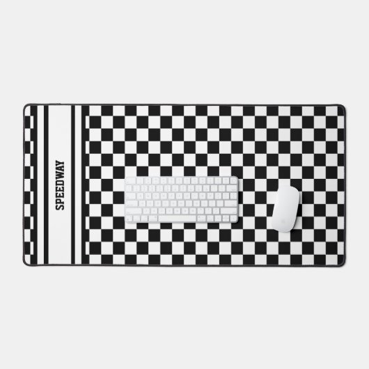Racing Checkered Sieger Flag Schwarz-Weiß Schreibtischunterlage (Tastatur & Maus)