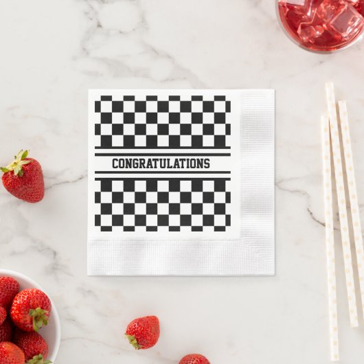 Racing Checkered Sieger Flag Schwarz-Weiß Serviette (Beispiel)