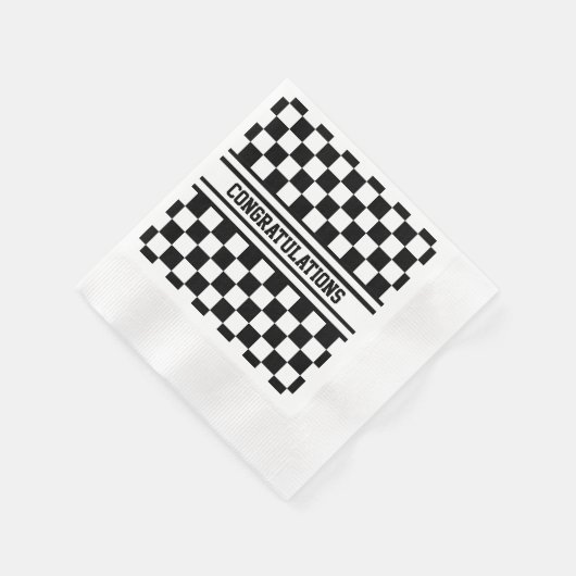 Racing Checkered Sieger Flag Schwarz-Weiß Serviette (Ecke)