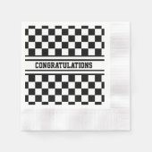Racing Checkered Sieger Flag Schwarz-Weiß Serviette (Vorderseite)