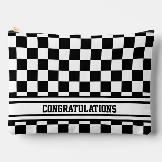 Racing Checkered Sieger Flag Schwarz-Weiß Zubehörtasche (Vorderseite)