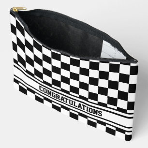 Racing Checkered Sieger Flag Schwarz-Weiß Zubehörtasche