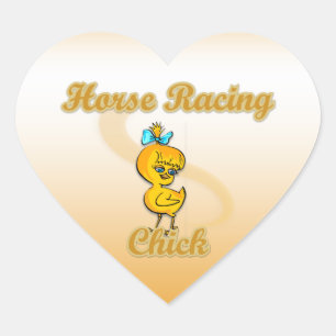 Racing Chick Herz-Aufkleber
