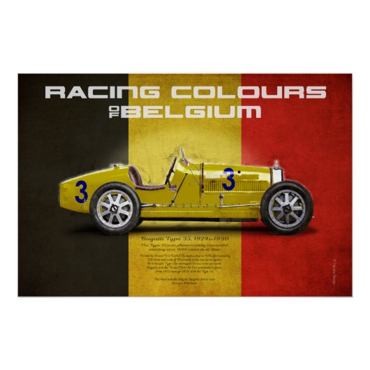 Racing Colours of Belgium Poster (Vorderseite)