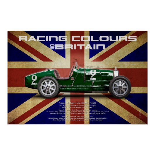 Racing Colours of Great Britain Poster (Vorderseite)