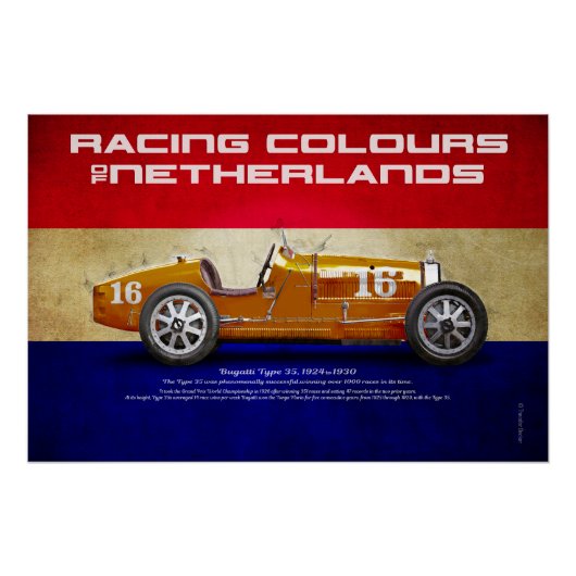 Racing Colours of Netherlands Poster (Vorderseite)