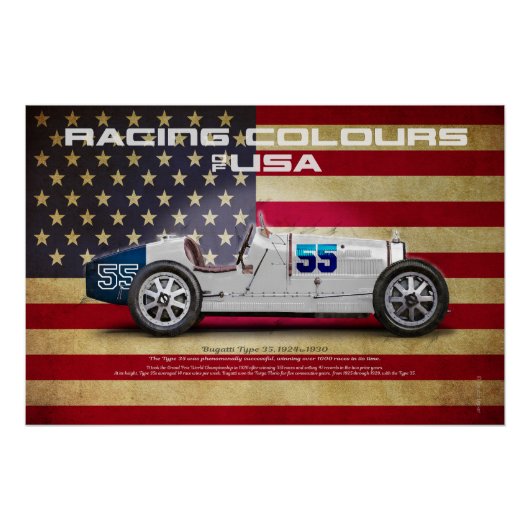 Racing Colours of USA Poster (Vorderseite)
