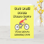 Racing Cyclist, add text Karte (Gelbe Blume)