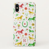 Racing Derby Day farbenfrohe Muster + Monogramm Case-Mate iPhone Hülle (Rückseite)