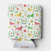 Racing Derby Day farbenfrohe Muster + Monogramm Dosenkühler (Rückseite)