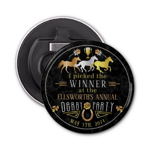 Racing Derby Day Party Art Deco Gewinner Preis Flaschenöffner (Vorderseite)