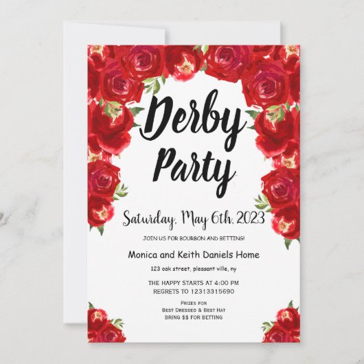 Racing Derby Day Party Einladung (Vorderseite)