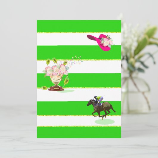 Racing Derby Day Party Einladung (Stehend Vorderseite)