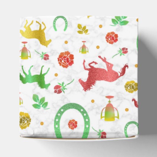 Racing Derby Day Party farbenfrohe Muster Geschenkschachtel (Oben)