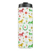 Racing Derby Day Party farbenfrohe Muster Thermosbecher (Vorderseite)