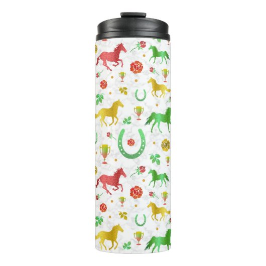 Racing Derby Day Party farbenfrohe Muster Thermosbecher (Vorderseite)