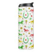 Racing Derby Day Party farbenfrohe Muster Thermosbecher (Nach links gedreht)