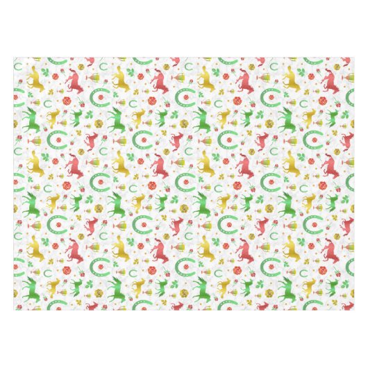 Racing Derby Day Party farbenfrohe Muster Tischdecke (Vorderseite (Horizontal))