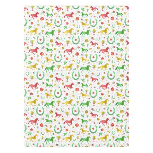 Racing Derby Day Party farbenfrohe Muster Tischdecke (Vorderseite)