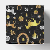 Racing Derby Day Party Schwarzes Gold Muster Geschenkschachtel (Oben)