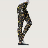 Racing Derby Day Party Schwarzes Gold Muster Leggings (Rechts)