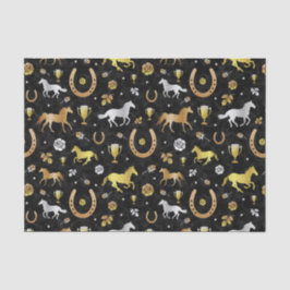 Racing Derby Day Party Schwarzes Gold Muster Seidenpapier