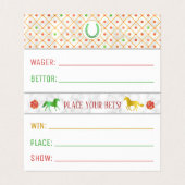 Racing Derby Wager-Party-Wetten-Slip Visitenkarten (Innenseite Aufgefaltet)