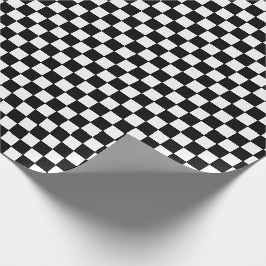 Racing des Auto mit schwarzen und weißen Fahnen Geschenkpapier (Ecke)