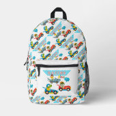 Racing Dino Bedruckter Rucksack (Vorderseite)