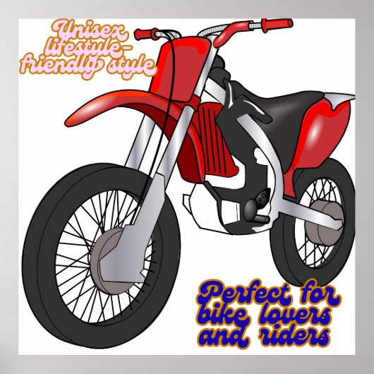 Racing Dirt Bike Art Poster (Vorne)