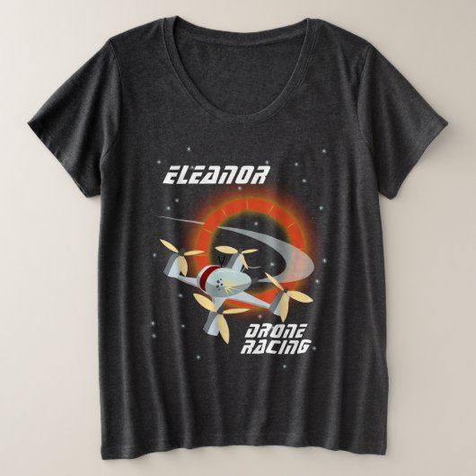 Racing-Drohne Große Größe T-Shirt (Design vorne)