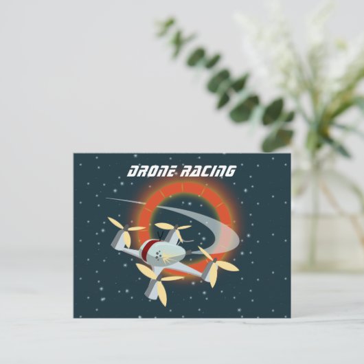 Racing-Drohne Postkarte (Stehend Vorderseite)