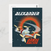 Racing-Drohne Postkarte (Vorne/Hinten)