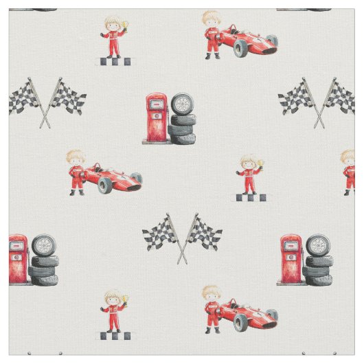 Racing f1 formula boy nursery stoff (Nahaufnahme)