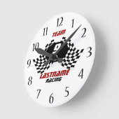 Racing Family Personalizable Runde Wanduhr (Winkel)