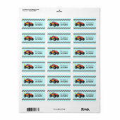 Racing Fiery Red Monster Truck für Jungen Adressaufkleber (Vorne)