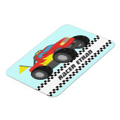 Racing Fiery Red Monster Truck Personalisiert Magnet (Linke Seite)