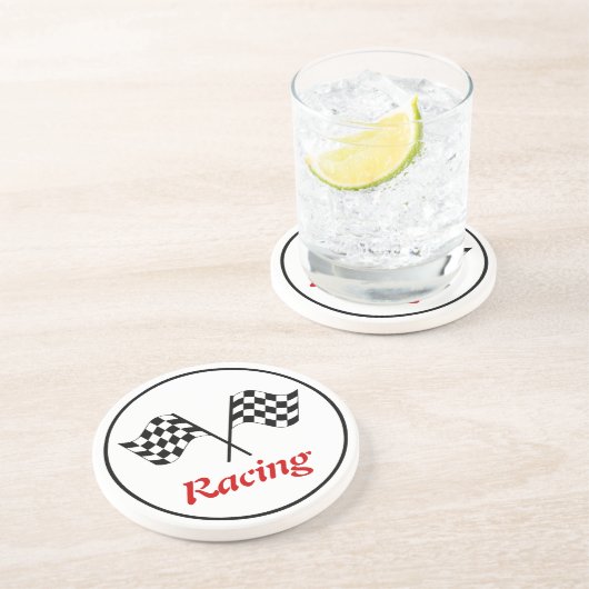Racing Finish Flags Getränkeuntersetzer (Seite)
